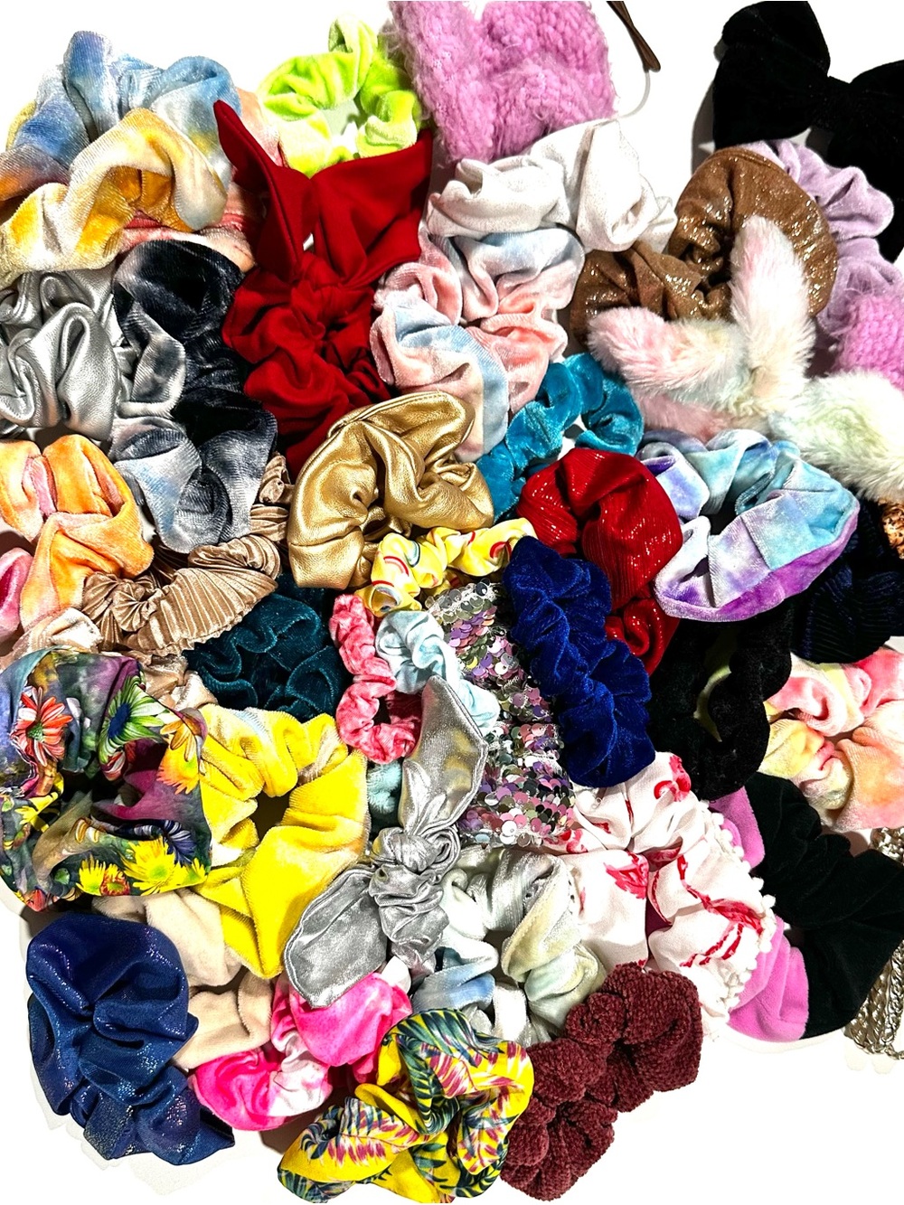Assorted Kids Hair Scrunchies - over 40 pcs